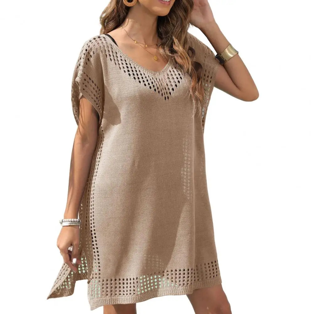 Women’s luxury khaki pareo beach cover-up