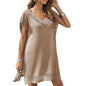 Women’s luxury khaki pareo beach cover-up