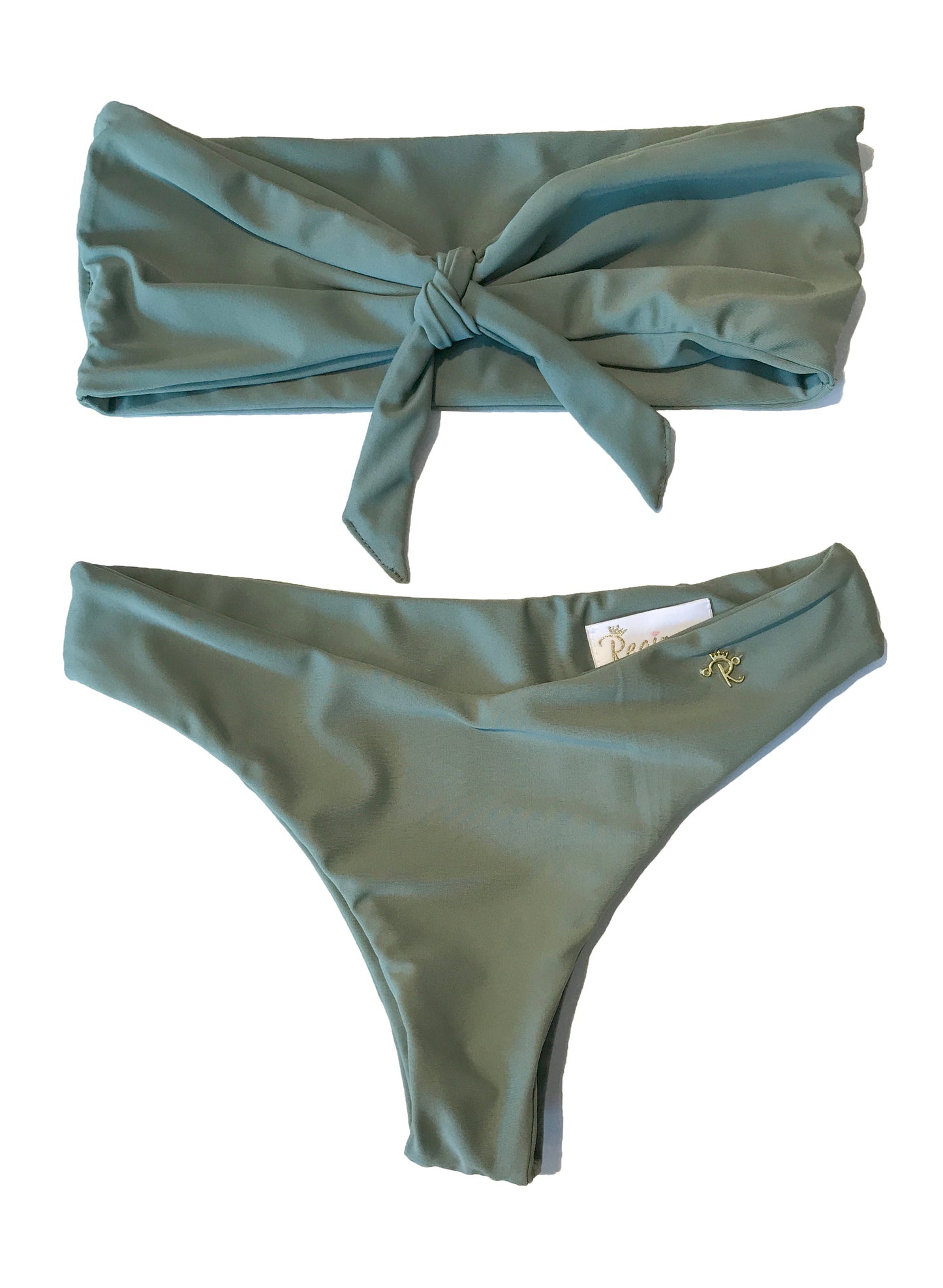 Zoey Bandeau Top & Classic Bottom - Khaki-8