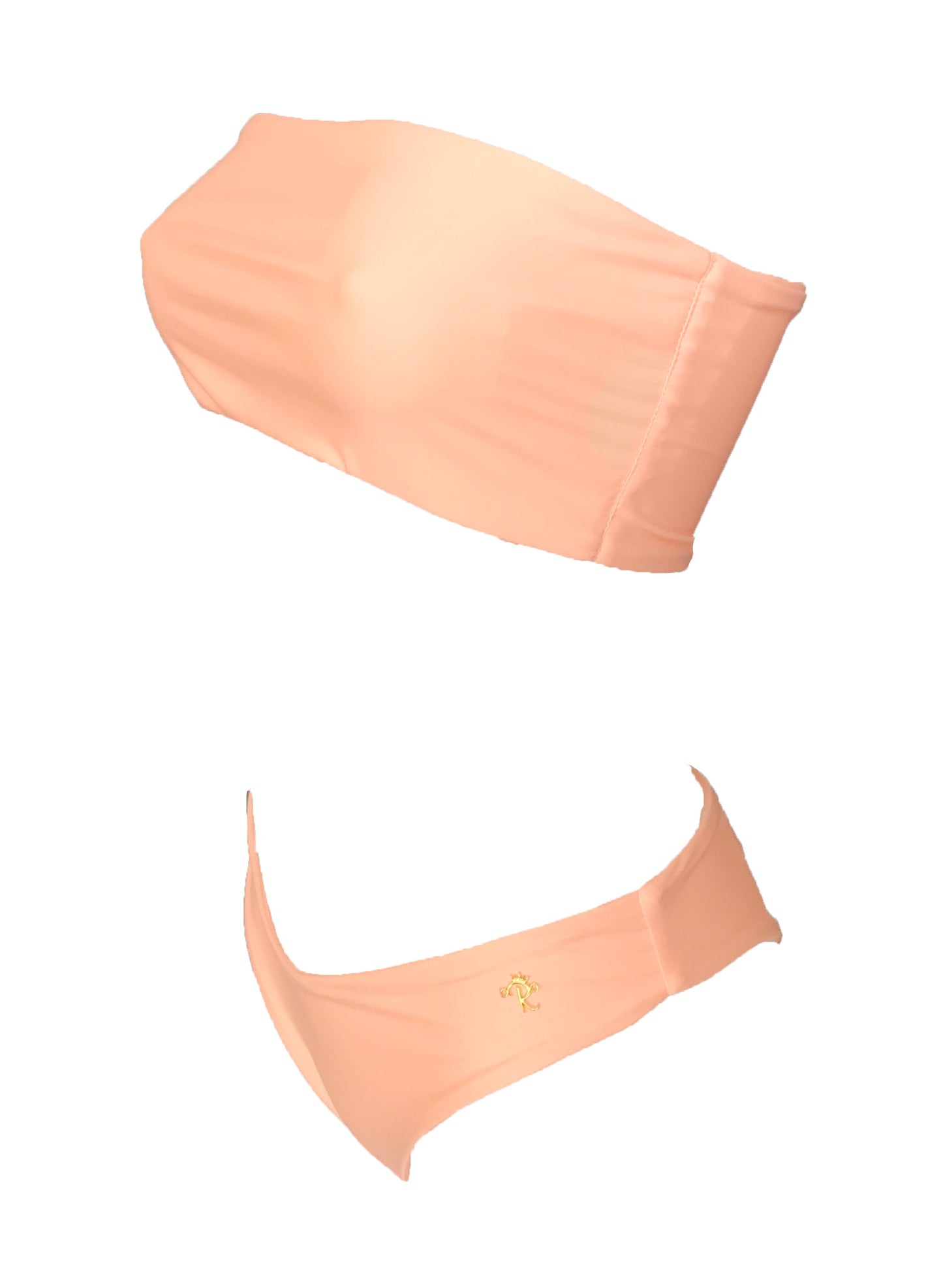 Zoey Bandeau Top & Classic Bottom - Peach-6