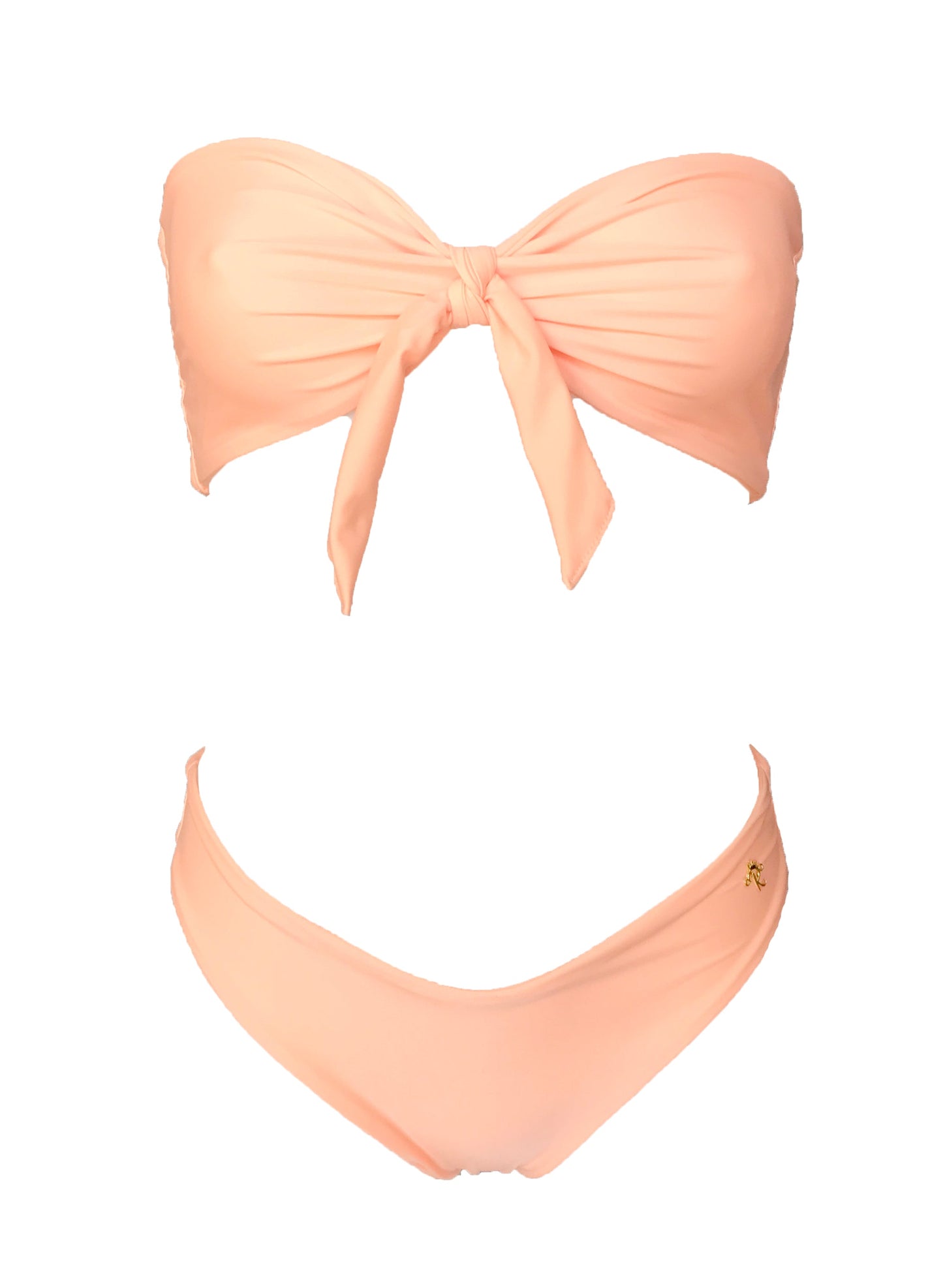 Zoey Bandeau Top & Classic Bottom - Peach-8