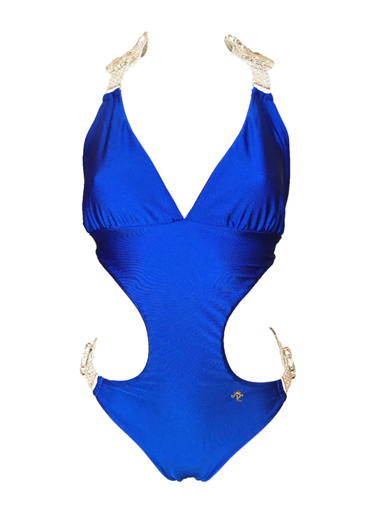 Emma One-Piece Swimsuit in Classic Blue – Graceful Silhouette by BikiniLov