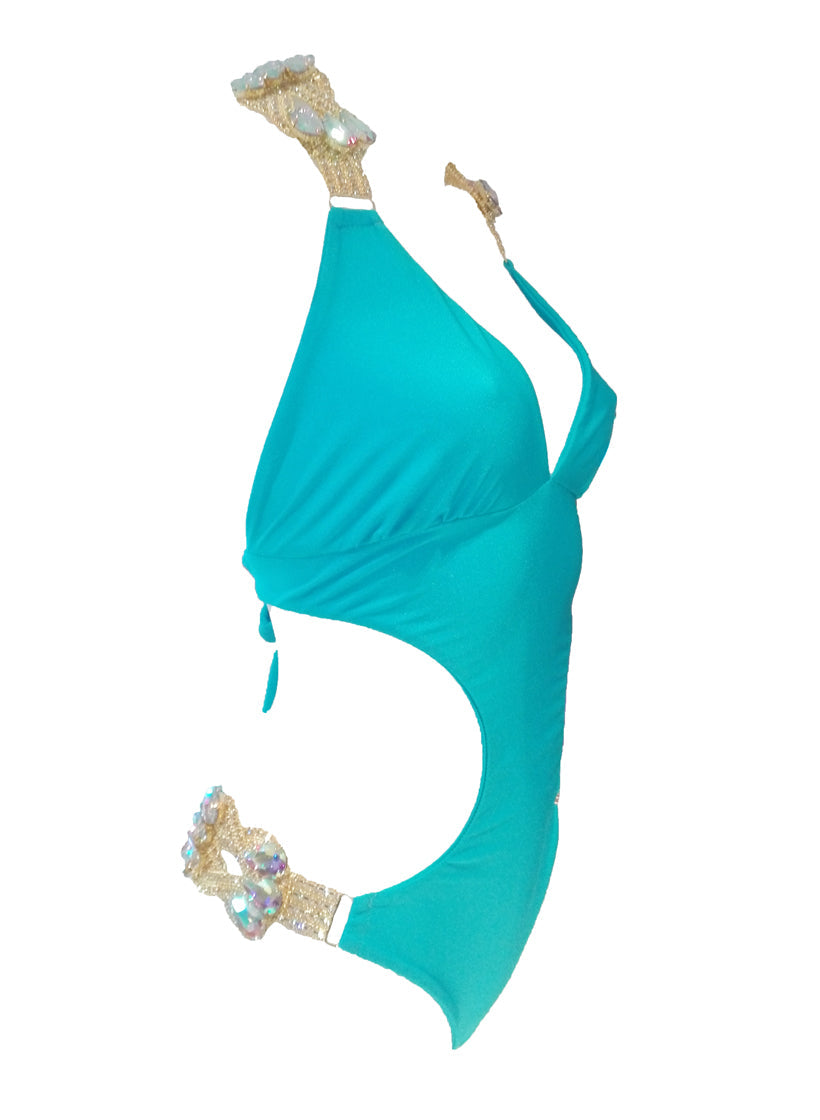 Emma One-Piece Swimsuit in Turquoise – Ocean's Embrace by BikiniLov