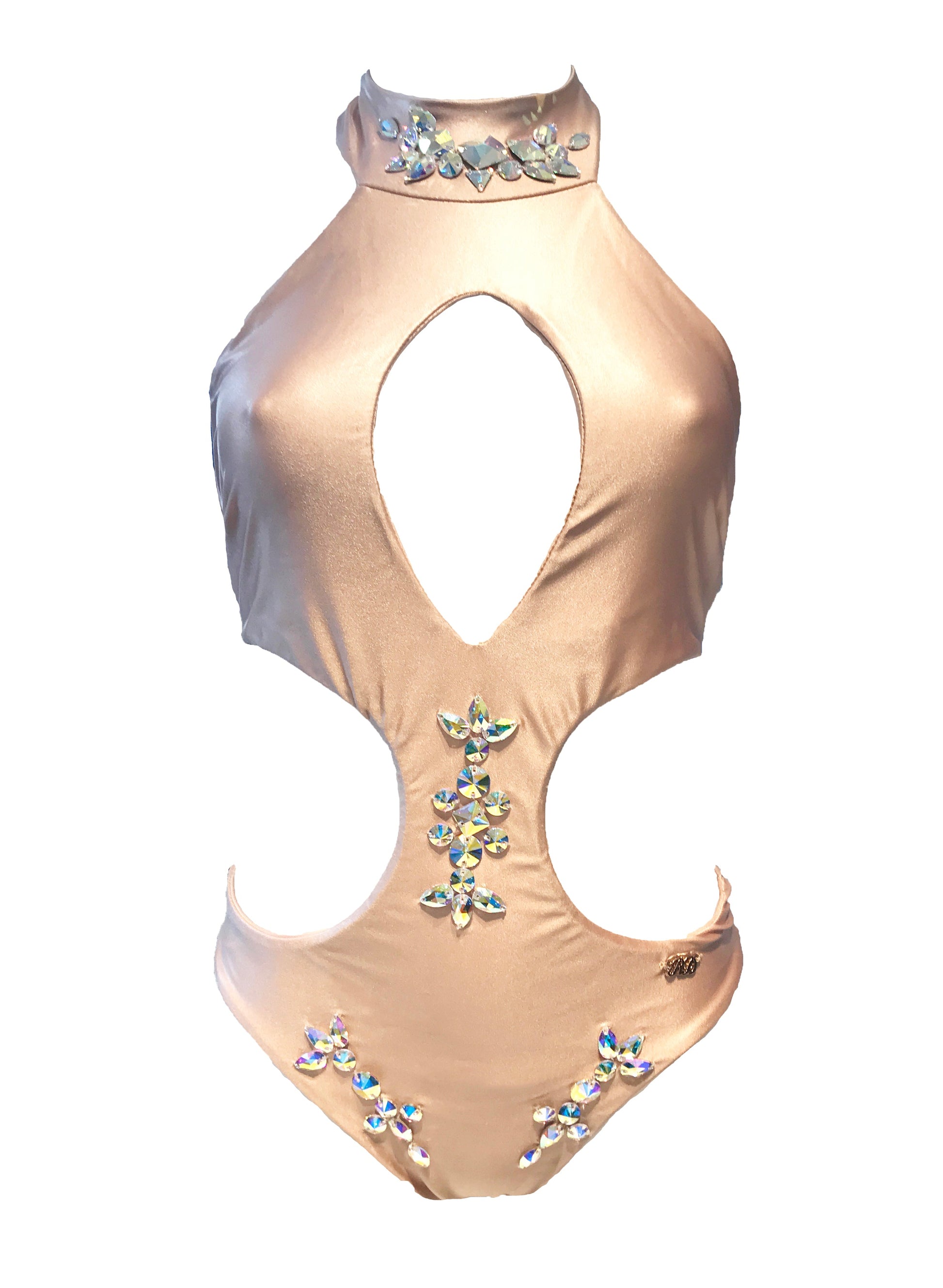 Malibu Rhinestone One Piece Swimsuit – Gold Glamour by BikiniLov