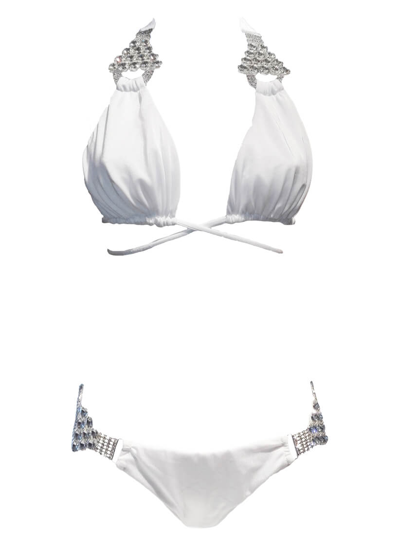 Nicole Halter Top & Skimpy Bottom - White