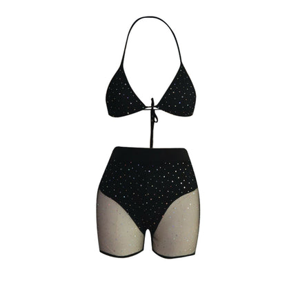 Sexy Push Up Bikinis Set Swimwear Women Swimsuits Bathing Suit Women Halter biquini See Through Short Beach Wear Bikini-85