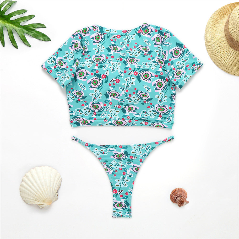 Sexy Floral Printed Bikini Women Swimwear Female Swimsuit Two Pieces Bikini Set Crop Top Bather Bathing Suit Swim