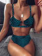 Leopard Snakeskin Bikini Set Bra Crop Top High Waist Thong Swimsuit Brazilian Beach Biquini Swimming Bohemian Bathing Suit