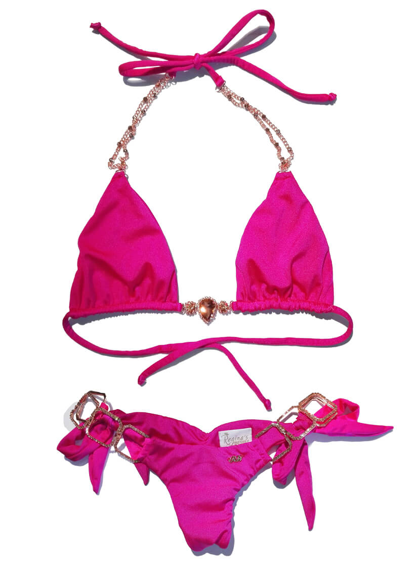 Tessa Triangle Top & Tie Side Bottom - Pink